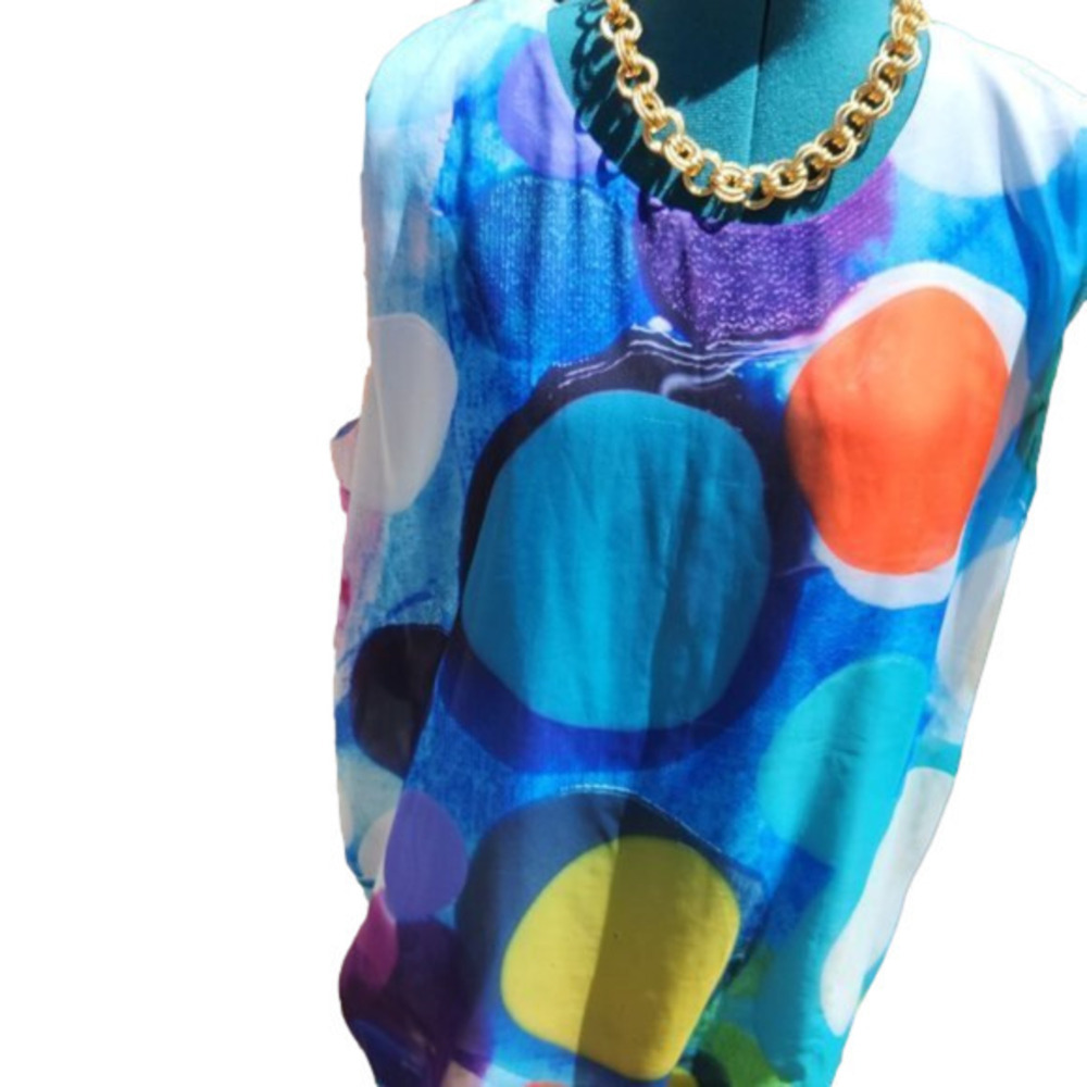 332. Claire Desjardins by Carre Noir Multi-coloured Chiffon Sleeveless Blouse |L